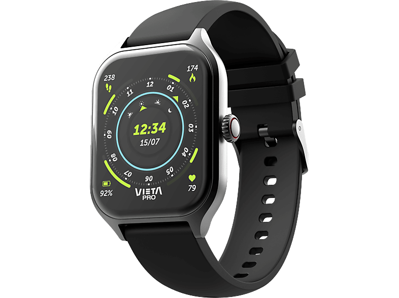 Smartwatch - Vieta Pro Go 3, 250 x 20 , Aleación de zinc, Hasta 7 días autonomía, Negro