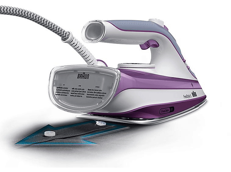 BRAUN FreeStyle 5 SI 5037 VI, Dampfstoß 200g/min, FreeGlide 3D, abgerundete Bügelsohle, leichtes Bügeln, vertikale Auffrischung, ergonomisches Dampfbügeleisen (2700 Watt, Keramiksohle, SuperCeramic Beschichtung)