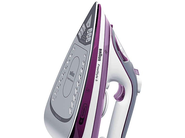 BRAUN FreeStyle 5 SI 5037 VI, Dampfstoß 200g/min, FreeGlide 3D, abgerundete Bügelsohle, leichtes Bügeln, vertikale Auffrischung, ergonomisches Dampfbügeleisen (2700 Watt, Keramiksohle, SuperCeramic Beschichtung)