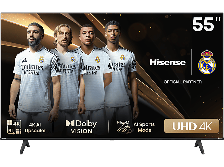 REACONDICIONADO Seminuevo Muy bueno TV LED 55" - Hisense 55A6N, UHD 4K, Smart TV, HDR 10+, Dolby Vision, Control por Voz, Modo Juego, IA, Negro