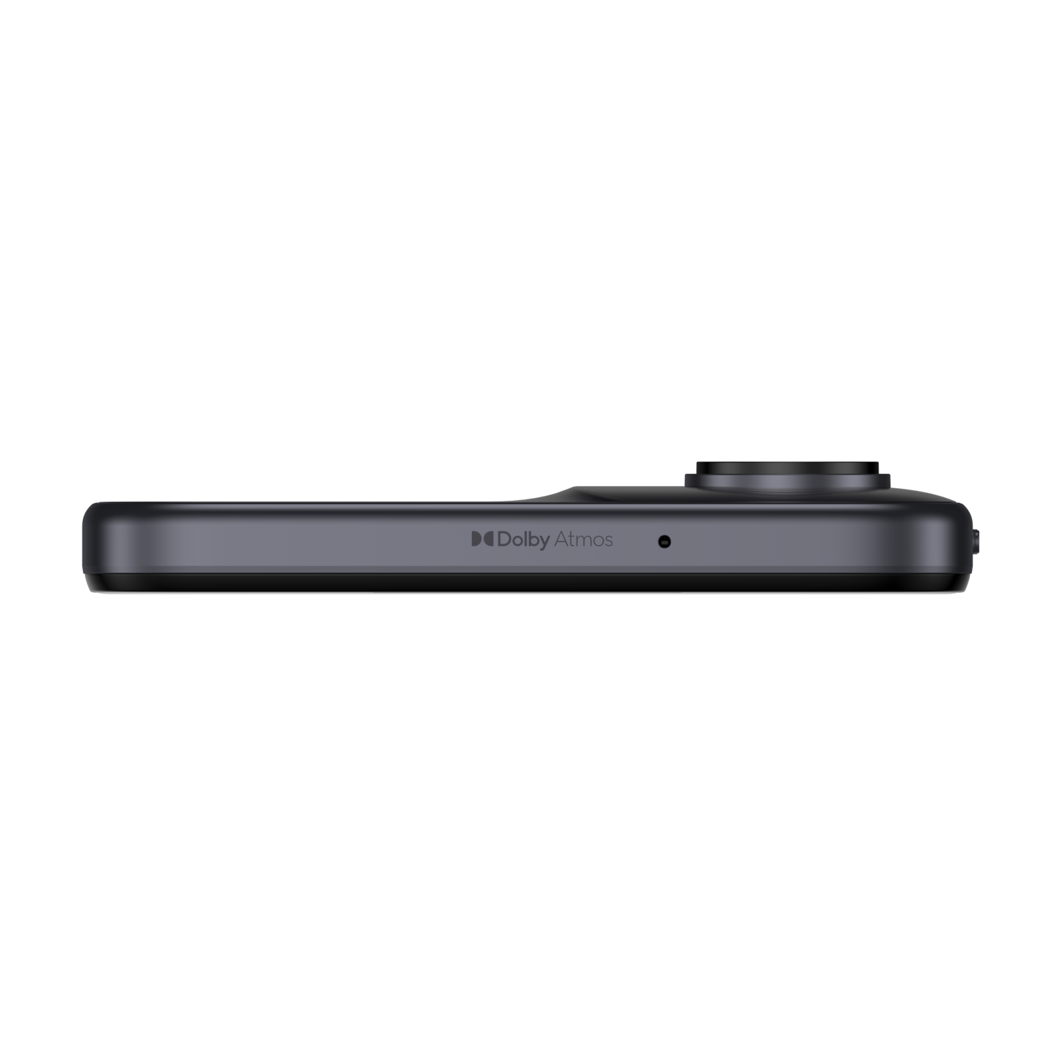 Dark gray phone's bottom edge, Dolby Atmos logo, and a camera area.