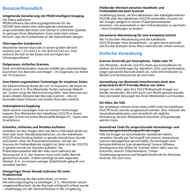 Textdokument über Scanner-Funktionen. Enthält Überschriften und detaillierte Informationen.