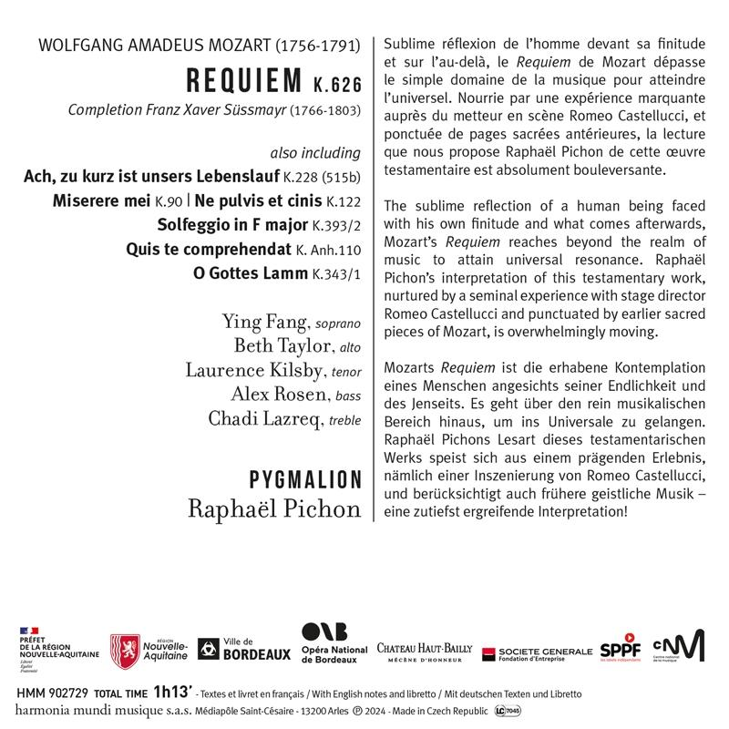 Raphael Pygmalion/ Pichon - Mozart: Requiem  - (CD)