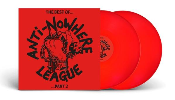 Az 'Anti-Nowhere League' album borítója két piros bakelittel.