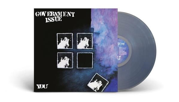 A "Government Issue" album borítója fekete borítóval és szürke bakelit lemezzel jobbra.
