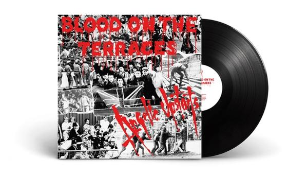 Vinil lemez borítója harcoló emberekkel, és egy fekete vinil lemez.