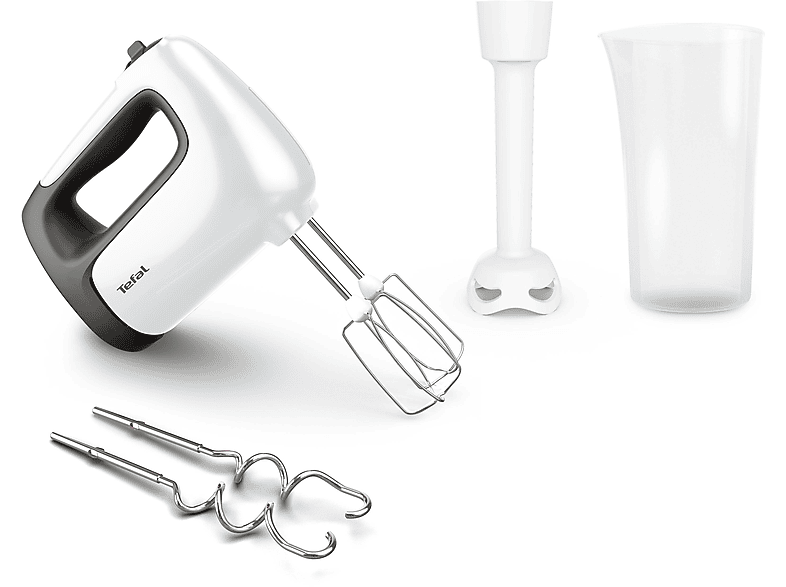 Tefal Prep'Mix+ HT4611 Handmixer, Pürierstab, Kunststoff (Weiß, 500 Watt)