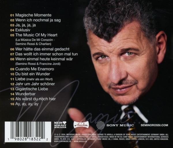 CD-Cover mit einem Männergesicht und Titeln auf Deutsch, darunter 'Magische Momente' und 'Du bist ein Wunder'.