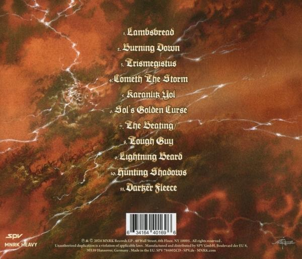 CD-Cover: Abstrakte Kunst mit Songtiteln. Braun- und Orangetöne mit strukturiertem Effekt.