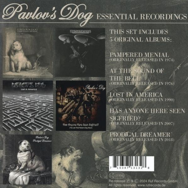 Rückseite einer CD mit Bildern von Albumcovern und Text.