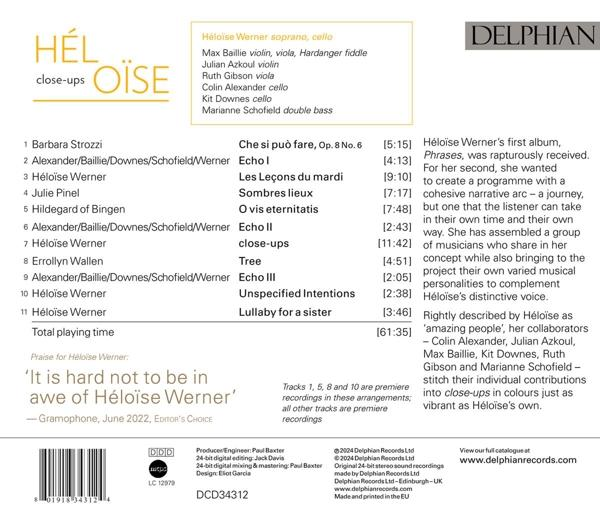Rückseite einer CD mit Text, Titelliste und Liner Notes. Klassisches Musikalbum.