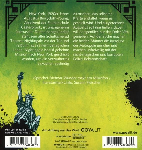 Buchcover mit Freiheitsstatue und Text auf Deutsch. Der Hintergrund ist ein grüner Farbverlauf.