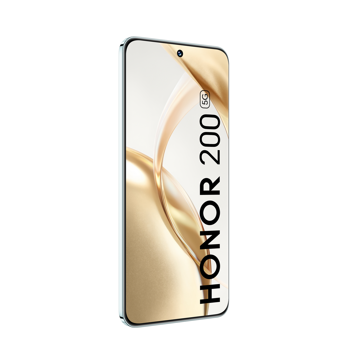 Un teléfono con pantalla curva, HONOR 200 en la pantalla.