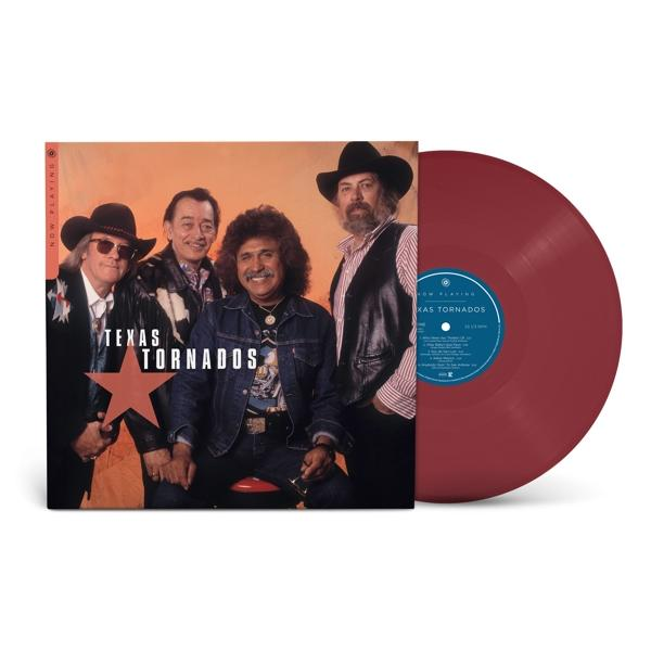 Vinil lemez borítóval, amely a Texas Tornados együttes négy tagját mutatja.