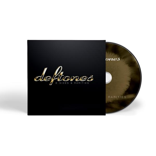 Fekete CD tok arany szöveggel 'Deftones B-Sides & Rarities'. A CD részben látható.