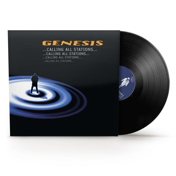 Genesis album borítója fekete bakelit lemezzel. Az albumnak kék és fekete színei vannak.
