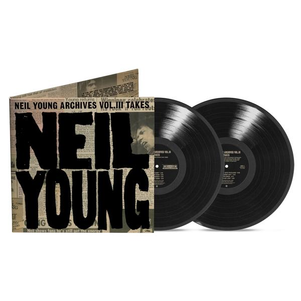 Neil Young Archives Vol. III bakelit lemez készlet. Két fekete bakelit lemez, látható albumborítóval.