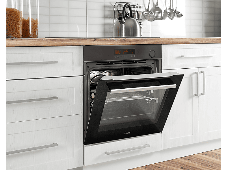 Thumbnail - KOENIC KBO 611-1 B A1, Einbaubackofen (Einbaugerät, 77 l, 595 mm breit), Dampfgarfunktion