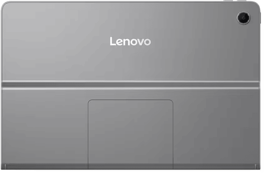Szürke tablet Lenovo logóval és kamerával.