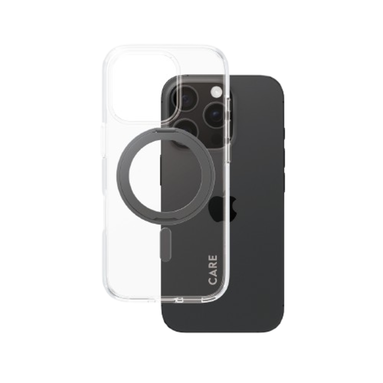 Care Feature Case Met Zwarte Kickstand En Magsafe Telefoonhoesje Voor Apple Iphone 2024 6.1'' Pro Transparant afbeelding
