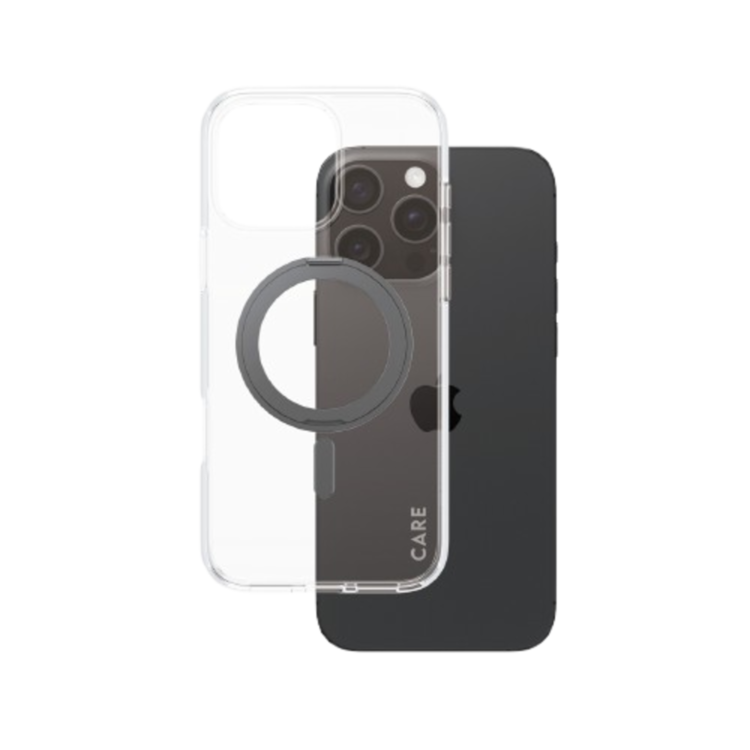 Care Feature Case Met Zwarte Kickstand En Magsafe Telefoonhoesje Voor Apple Iphone 2024 6.7'' Pro Transparant afbeelding