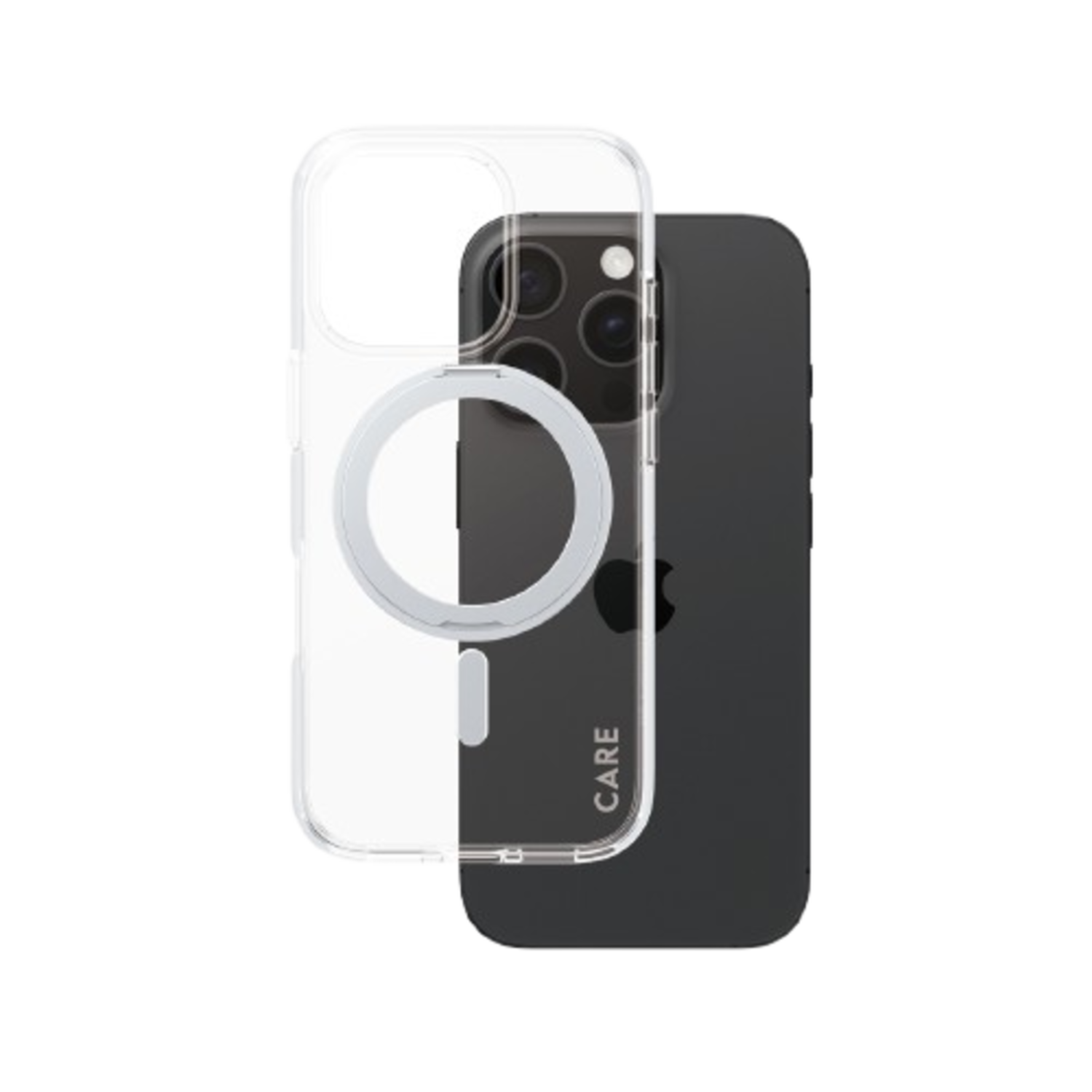 Care Feature Case Met Zilveren Kickstand En Magsafe Telefoonhoesje Voor Apple Iphone 2024 6.1'' Pro Transparant afbeelding