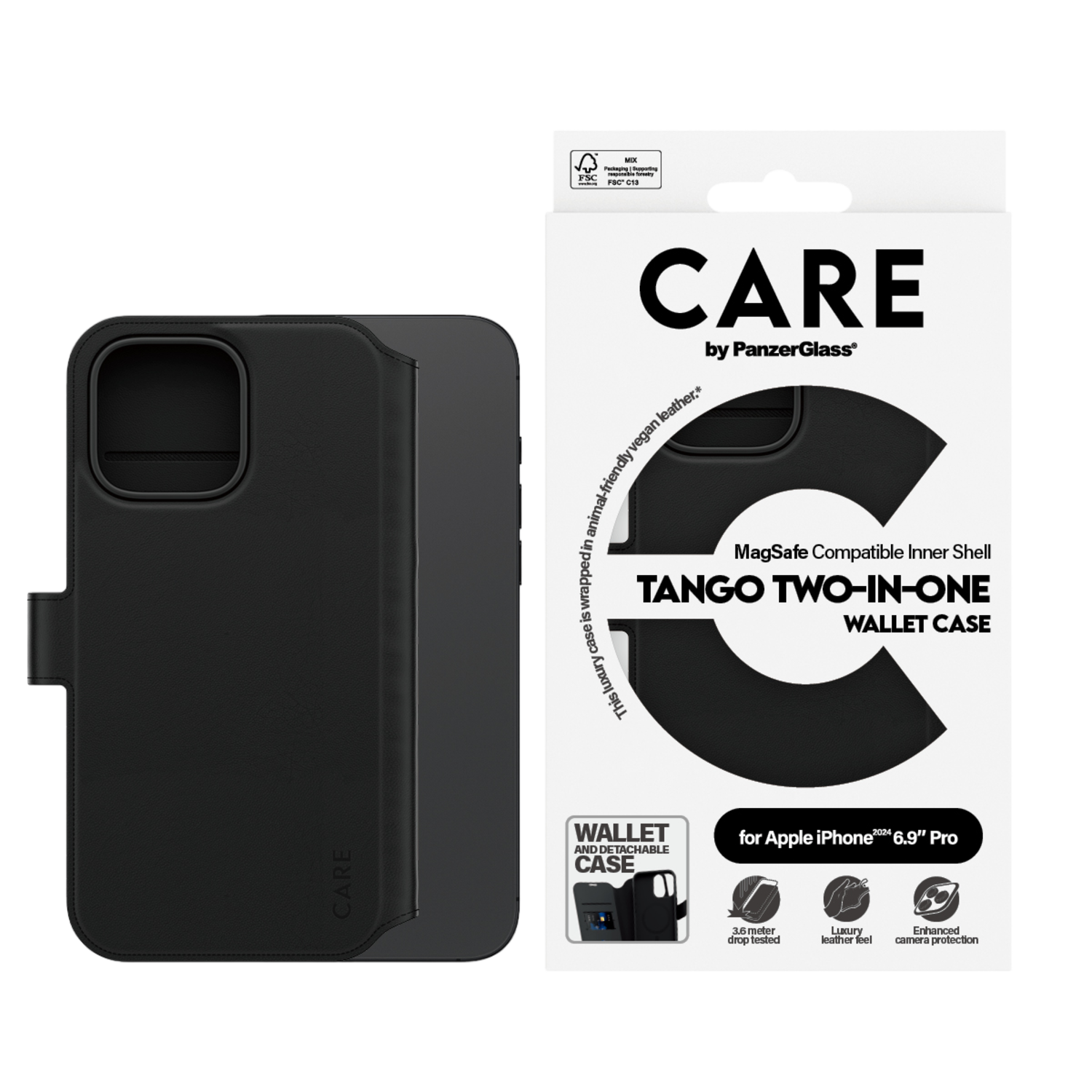 CARE Feature Case Tango 2-in1 wallet met MagSafe Telefoonhoesje voor Apple iPhone 2024 6.7'' Pro Transparant afbeelding