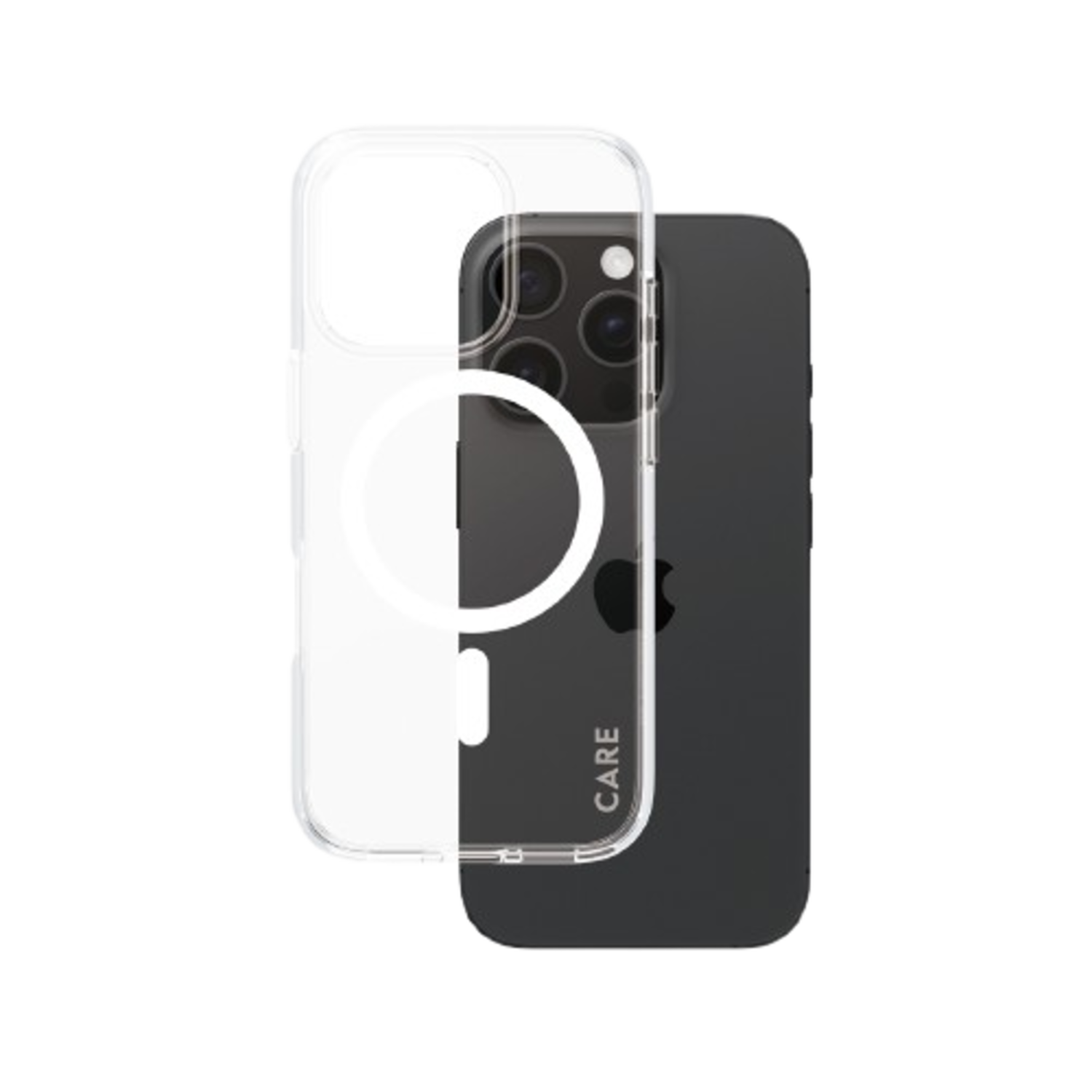 Care Flagship Case Urban Combat Met Wit Magsafe Telefoonhoesje Voor Apple Iphone 2024 6.1'' Pro Transparant