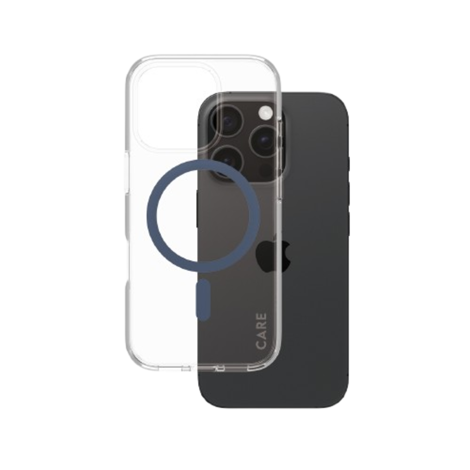 Care Flagship Case Urban Combat Met Blauw Magsafe Telefoonhoesje Voor Apple Iphone 2024 6.1'' Pro Transparant afbeelding