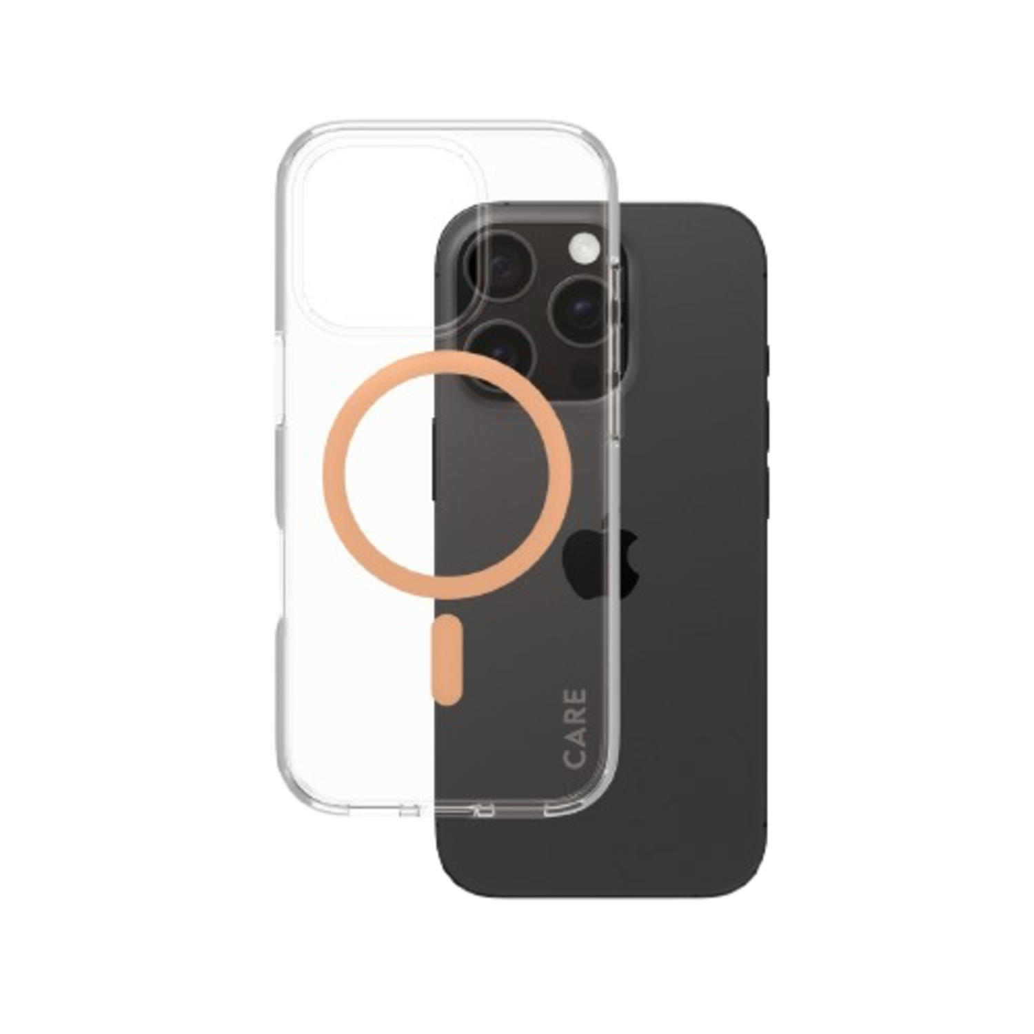 Care Flagship Case Urban Combat Met Perzik Magsafe Telefoonhoesje Voor Apple Iphone 2024 6.1'' Pro Transparant afbeelding