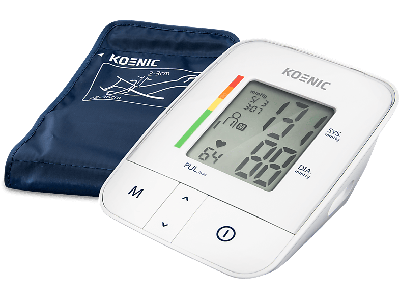 REACONDICIONADO Seminuevo Muy bueno Tensiómetro - KOENIC KBP 2024, Fácil lectura, Para brazo, Pantalla LCD, 4 x 120 memorias, Blanco