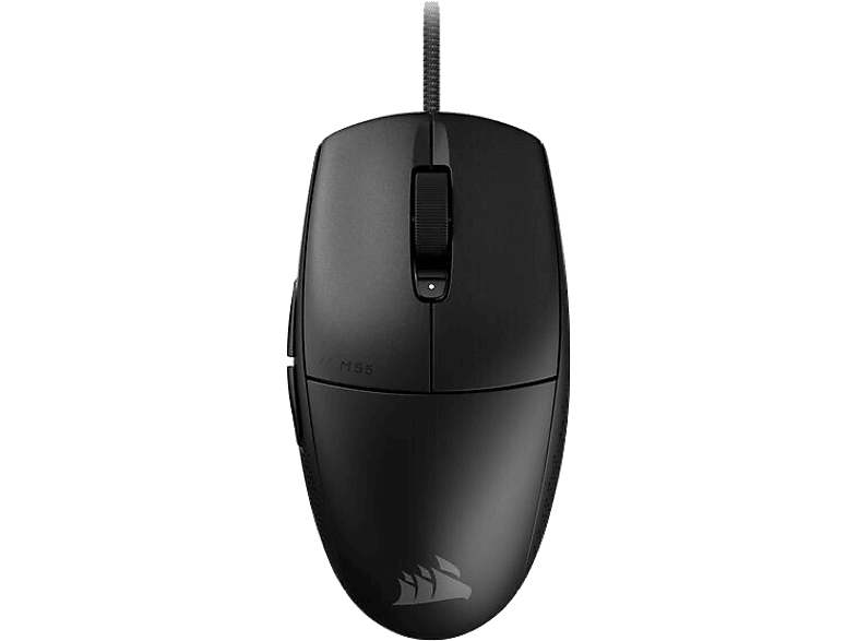 Corsair M55 Ligero, Por cable, 16000 dpi, 6 botones programables, Negro