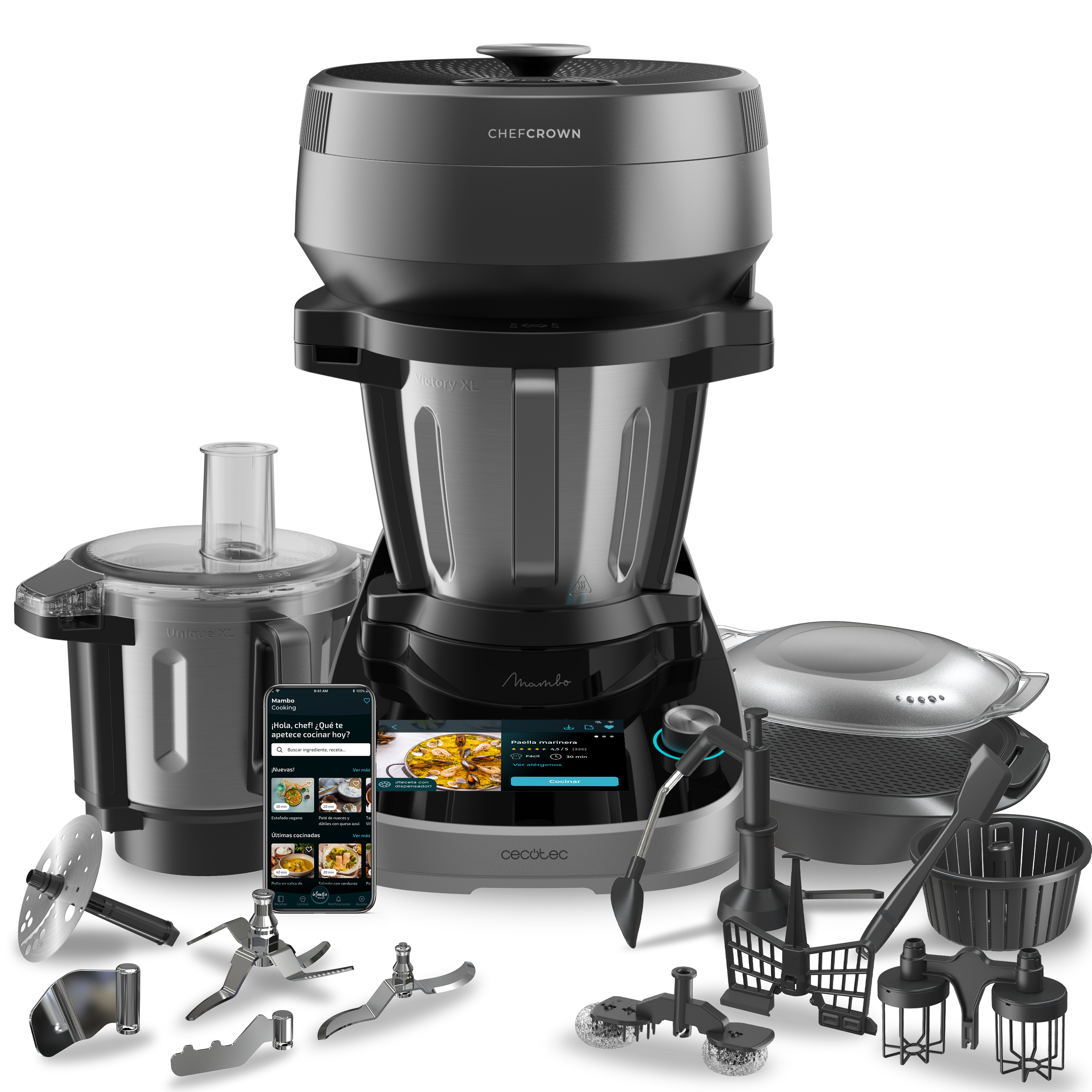 Robot de cocina Cecotec Mambo CooKing Total Gourmet, 2200W,