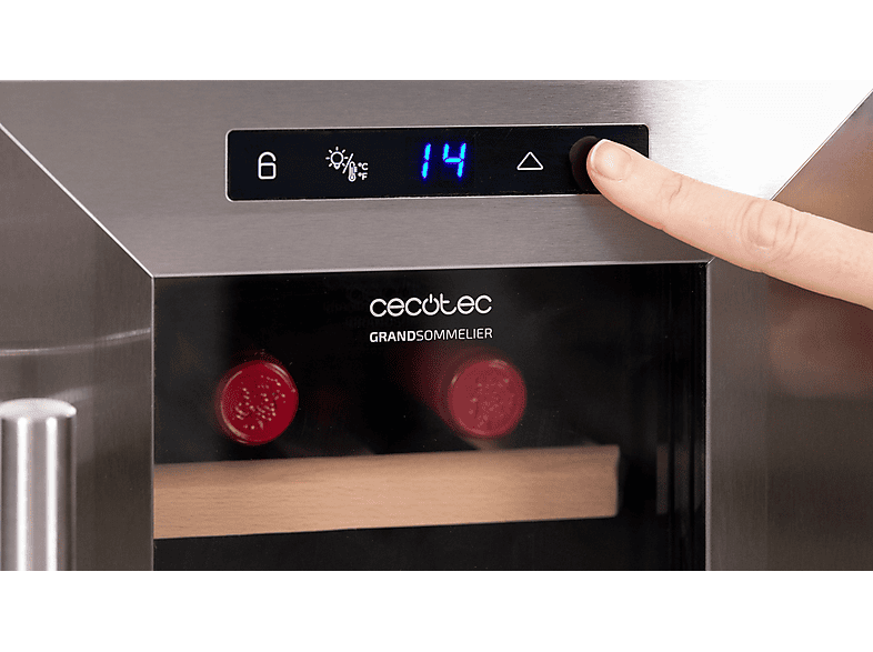 Vinoteca - Cecotec Bolero GrandSommelier 830 CoolWood, Termoeléctrico, 8 botellas, 8-18ºC, Panel táctil, Luz LED, Silver – imagen 2