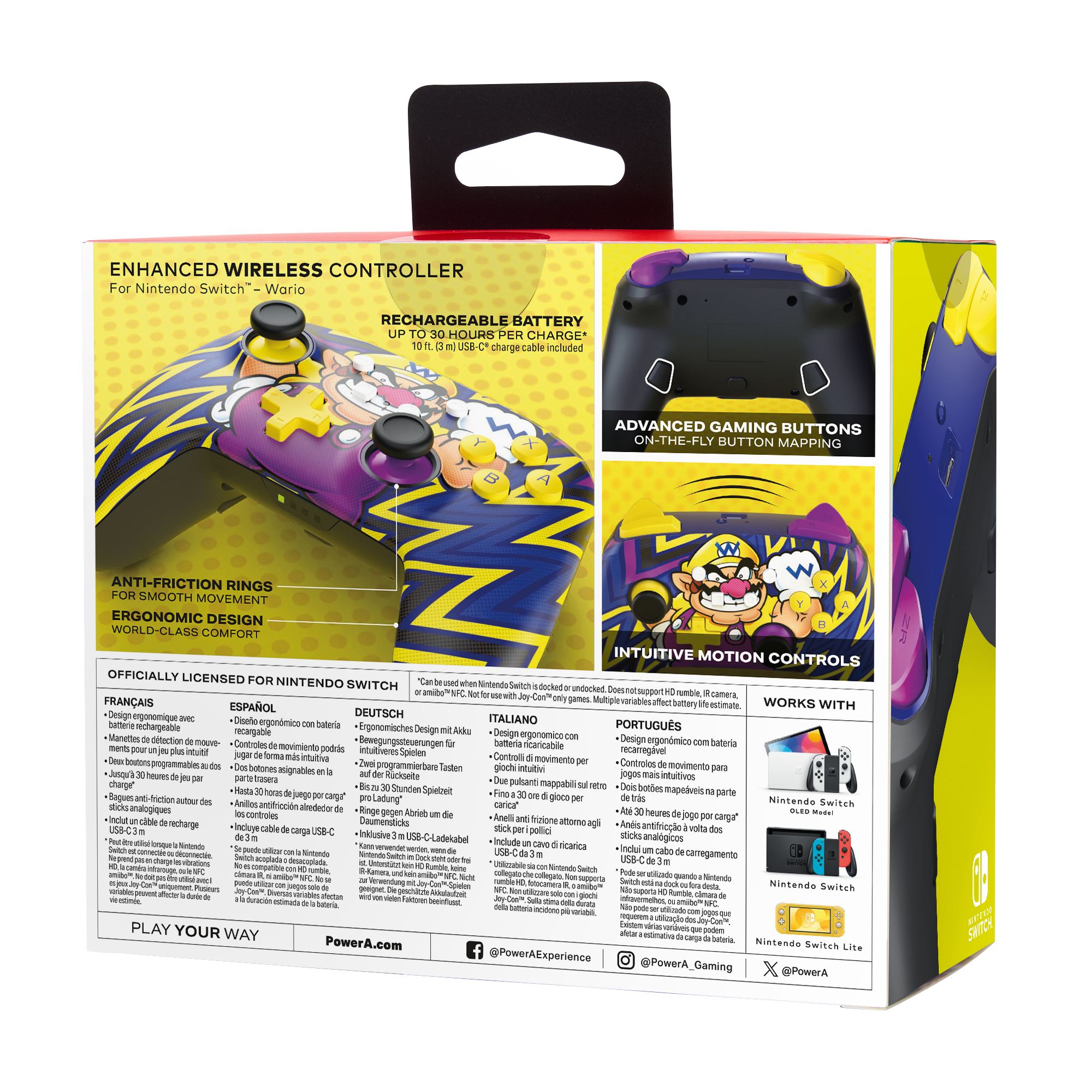 POWERA Wario Controller Mehrfarbig für Nintendo Switch, Nintendo Switch OLED, Nintendo Switch Lite