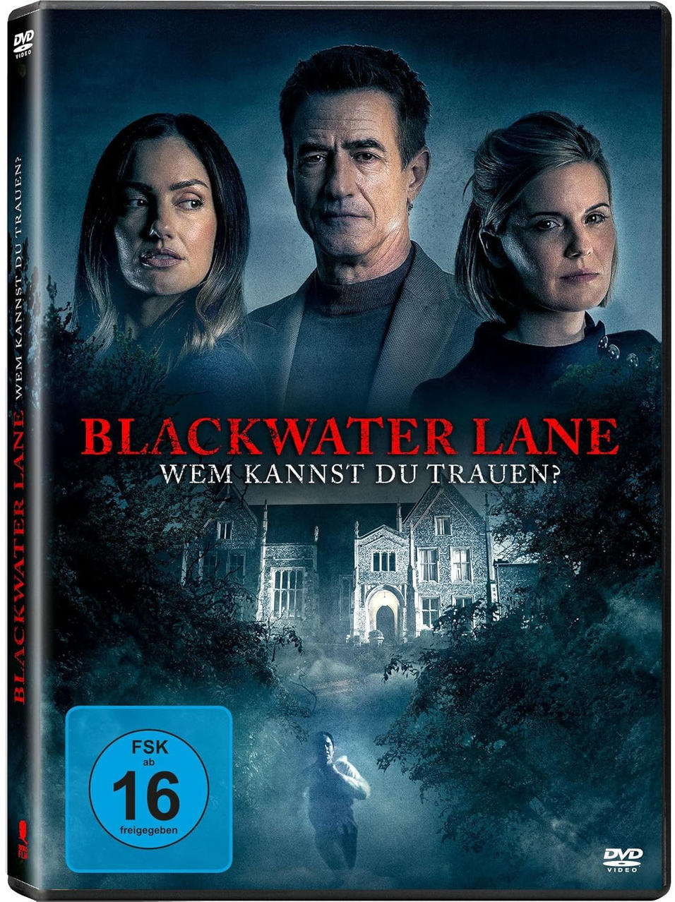DVD-Cover des Films Blackwater Lane mit drei Personen.