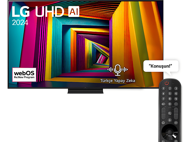 LG 75UT91 75 inç 190 Ekran 4K Smart AI Sihirli Kumanda HDR10 webOS24 UHD TV