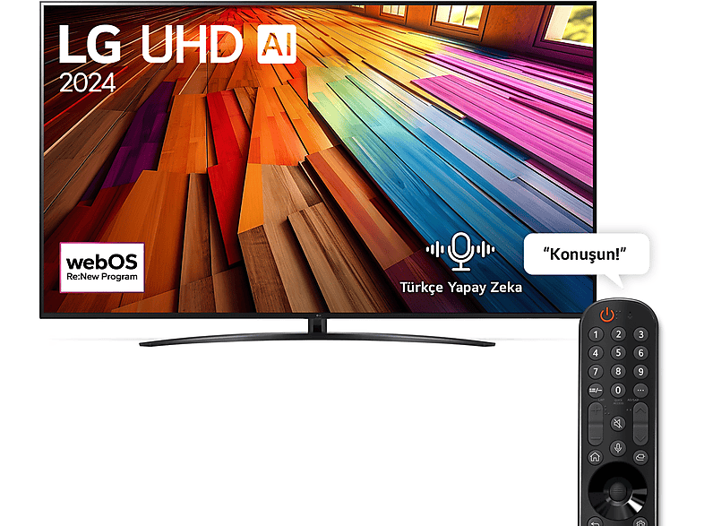 LG 75UT81006LA 75 inç 190 Ekran 4K Smart AI Sihirli Kumanda HDR10 webOS24 UHD TV