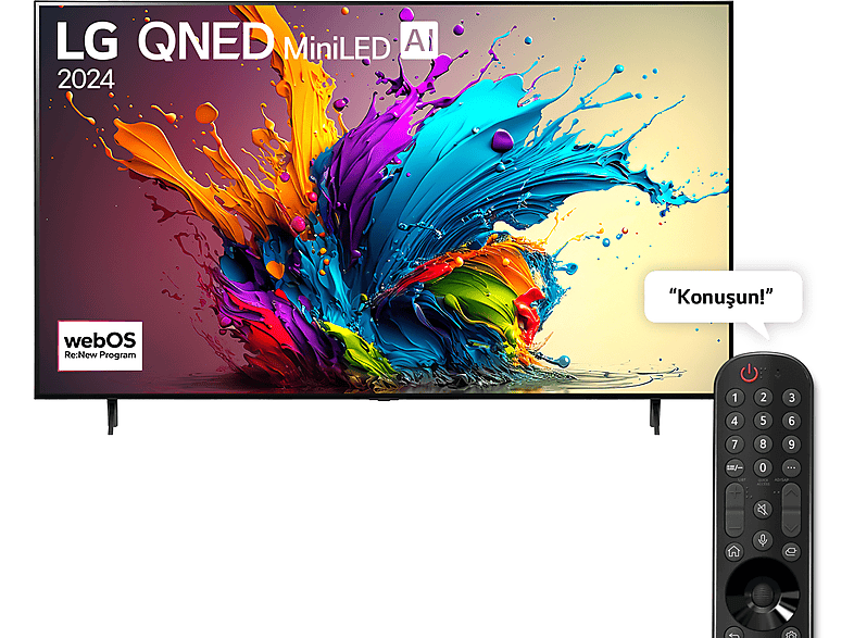 LG 86QNED91T 86 inç 217 Ekran 4K Smart AI Sihirli Kumanda HDR10 webOS24 QNED MiniLED TV