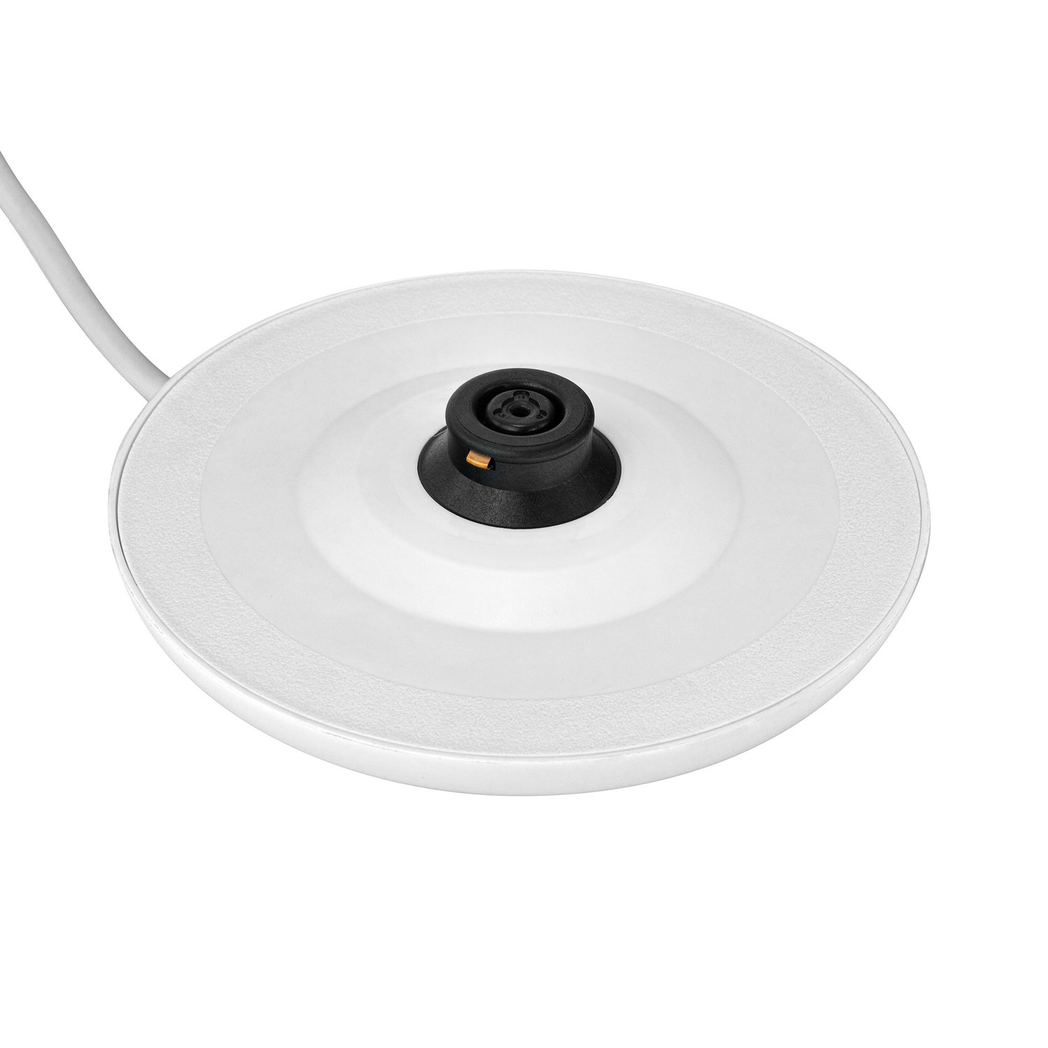White circular base with a black center for a kettle.