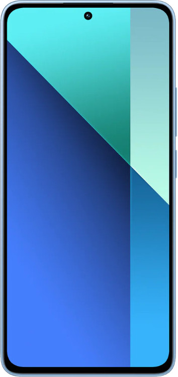 Niebieski telefon z niebieskim i turkusowym tłem.