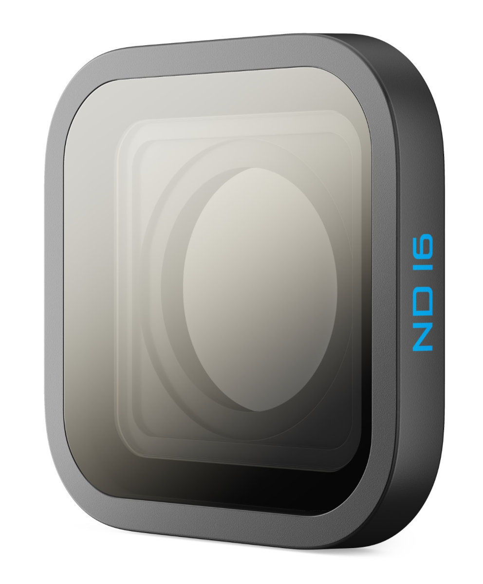 Czarny filtr ND16 z niebieskim tekstem.