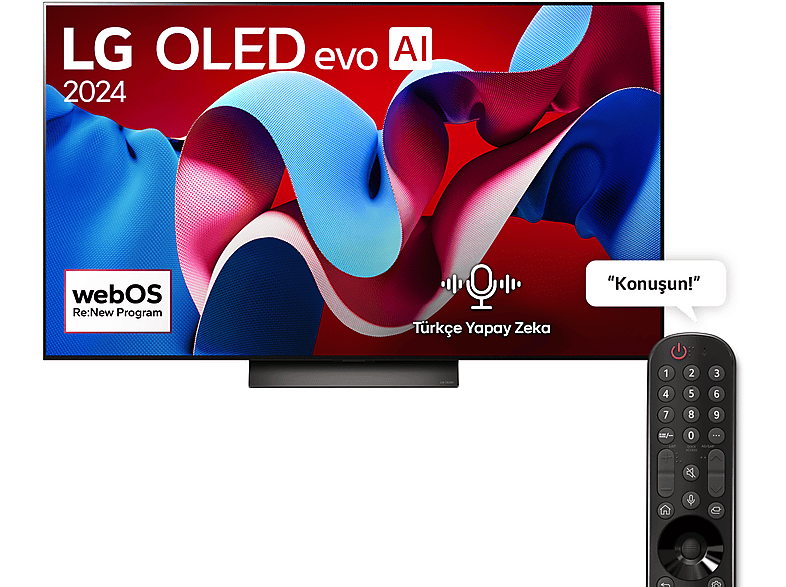 LG OLED55C46 55 inç 139 Ekran 4K Smart AI Sihirli Kumanda Dolby Vision webOS24 OLED evo TV