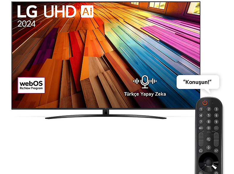 LG 86UT81 86 inç 218 Ekran 4K Smart AI Sihirli Kumanda HDR10 Uydu Alıcılı webOS24 UHD TV