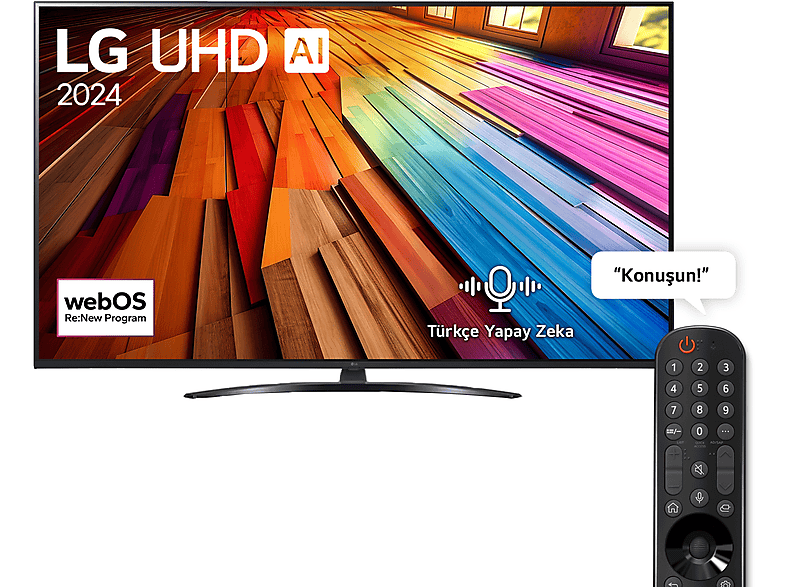 LG 50UT81 50 inç 127 Ekran 4K Smart AI Sihirli Kumanda HDR10 webOS24 UHD TV