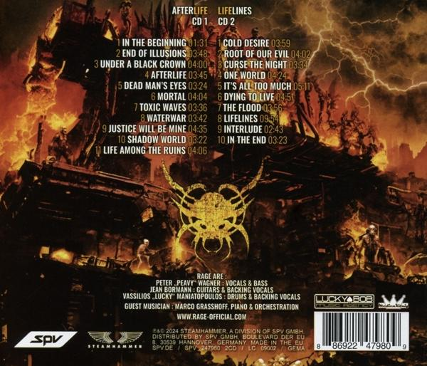 Albumcover mit düsterem, düsterem Thema, mit Bandname und Trackliste.