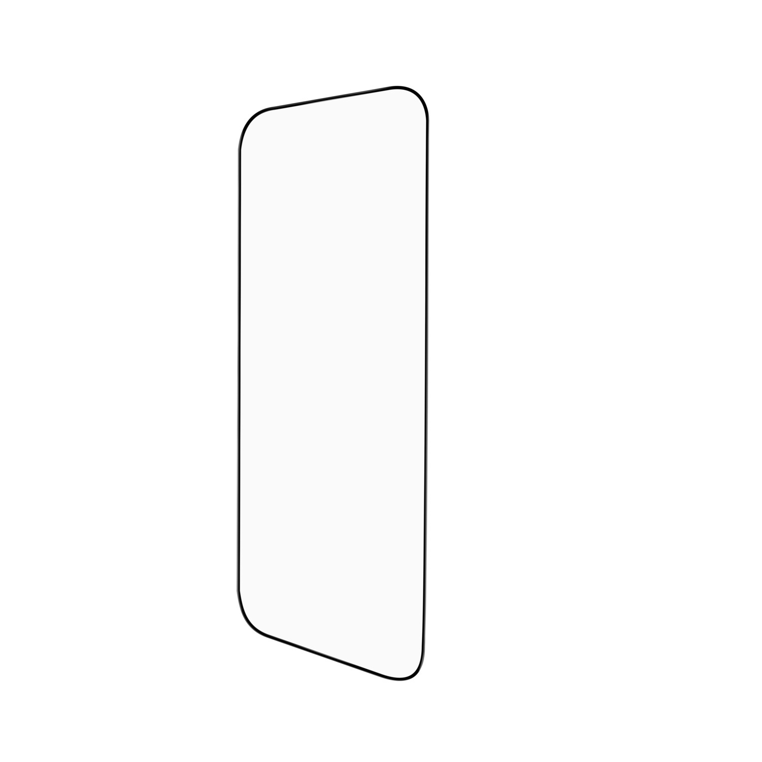 A white smartphone outline, isolated on white background. Rounded corners and a clean design.