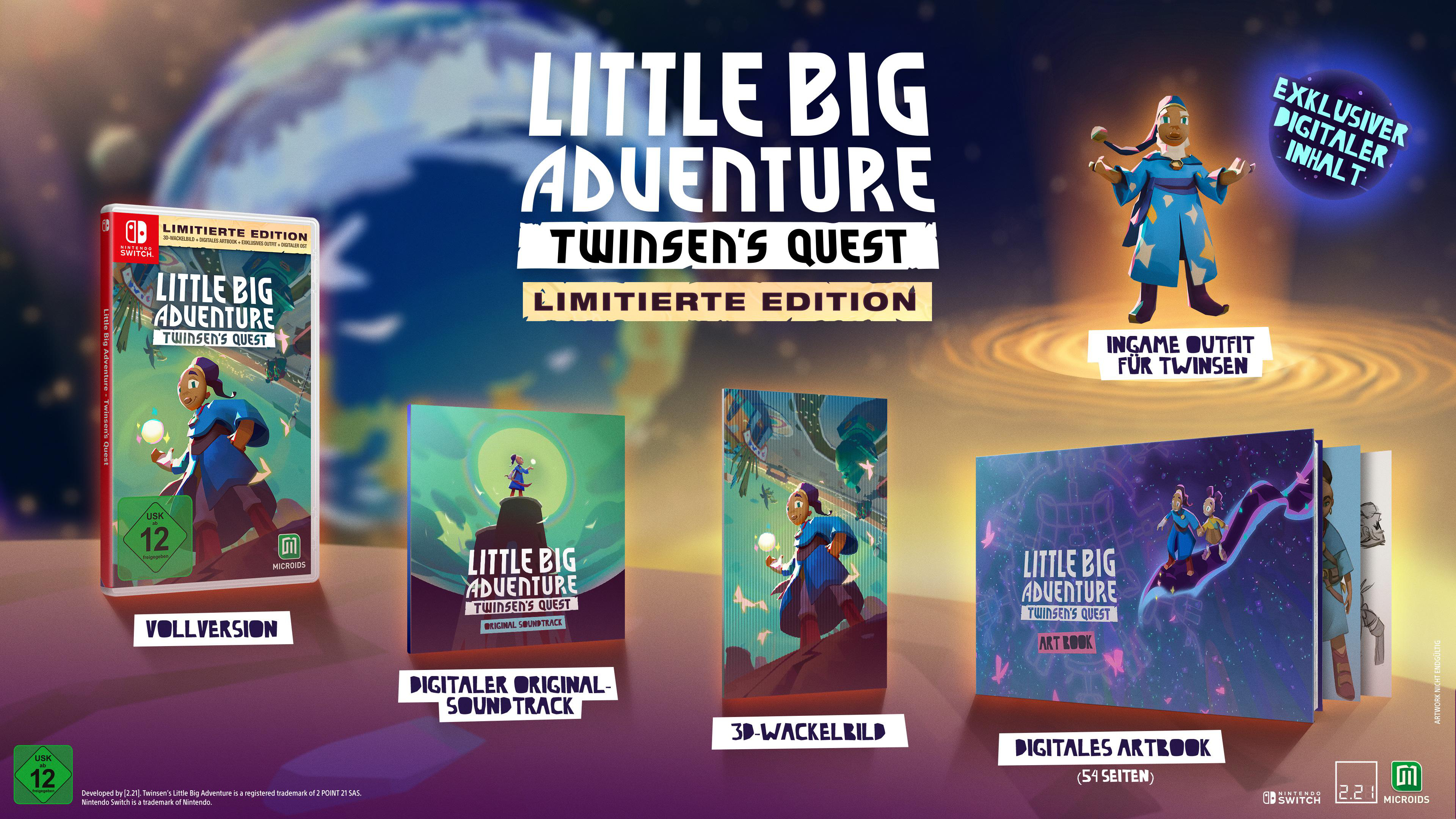 Spielbox-Set mit Spielkassette, Soundtrack und Artbook.