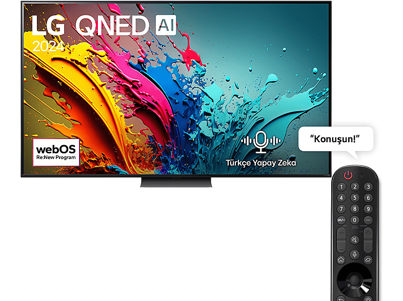 LG 65QNED86T 65 inç 165 Ekran 4K Smart AI Sihirli Kumanda HDR10 webOS24 QNED TV