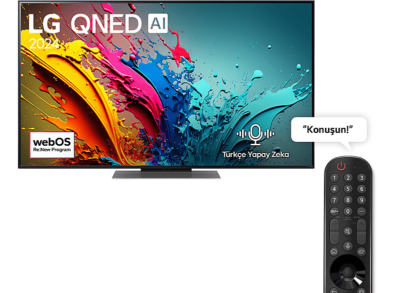 LG 55QNED86T 55 inç 139 Ekran 4K Smart AI Sihirli Kumanda HDR10 webOS24 QNED TV